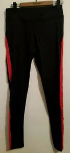 NEU Fittoo Damen Trainingsleggings - schwarz mit roten Streifen - XL (32") - Bild 1 von 5
