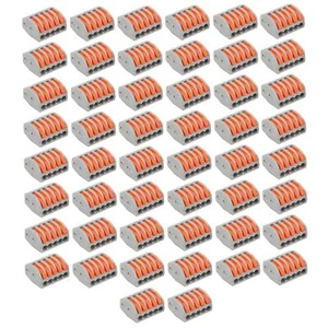 50 Pezzi Connettore Cablaggio Filo Spinta Connessione Rapida Morsettiera Parallelo PCT-215 - Foto 1 di 12