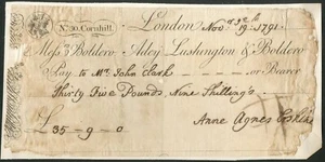 Boldero, Adey, Lushington & Boldero, London, 30 Cornhill, [1791], mounted - Picture 1 of 1