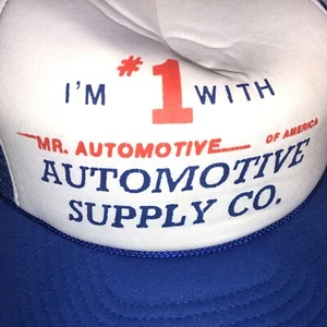 Vintage MR. AutomotiveSUPPLY CO. Red Snapback Adjustable Trucker Dad Hat Cap - Picture 1 of 7