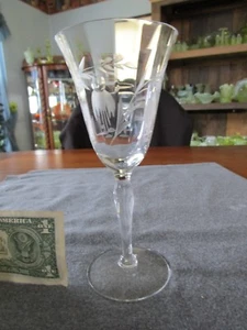 SUSQUEHANNA GLASS FUCHSIA CUT STEM #3848 WATER GOBLET - Picture 1 of 5