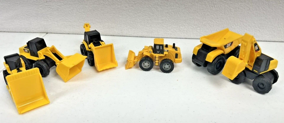 Plastic Cat Construction Trucks Dump Truck Dozer Back Hoe Front Scooper Lot of 6 - Image 1 of 4