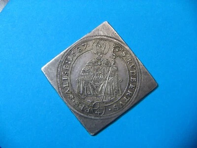 BU/AU  1687 SILVER Klippe of Salzburg, Austria, SHARP, CLEAR STRIKE---338 YO - Image 1 of 2