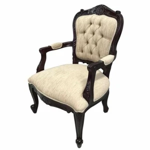 Solid Mahogany Hand Crafted Arm Chair Louis XV 15th French Style - Picture 1 of 12