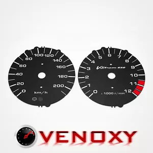 Suzuki DL 650 ABS V-Strom KM/H Aftermarket Instrument Cluster Black Gauge Faces - Foto 1 di 1