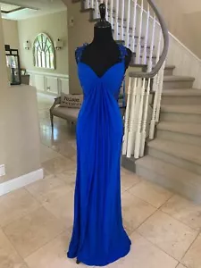 $398 NWT ELECTRIC BLUE LA FEMME PROM/PAGEANT/FORMAL DRESS/GOWN 19993 SIZE 0 - Picture 1 of 6