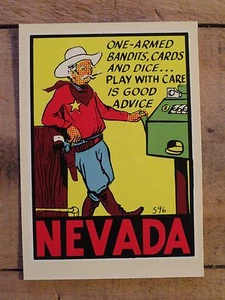 Calcomanía de recuerdo de viaje estatal vintage ONE ARMADO BANDITS NEVADA Baxter - Imagen 1 de 1