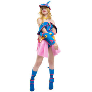 Women‘s Dark Magician Girl Cosplay Costume Outfit with Hat