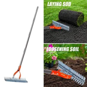 Lawn Thatching Rake Weeding Rake Steel Dethatching Rake for - Picture 1 of 7