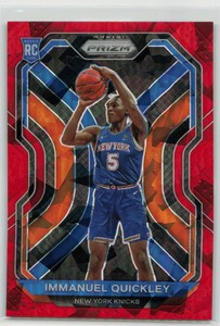 IMMANUEL QUICKLEY 2020-21 Panini Prizm #296 Rookie RC RED ICE PRIZM Knicks