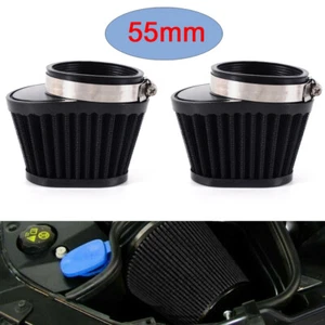 Motorcycle Carburetor High Flow Air Intake Filter Engine Pipe Cleaner 55mm X2 - Picture 1 of 11