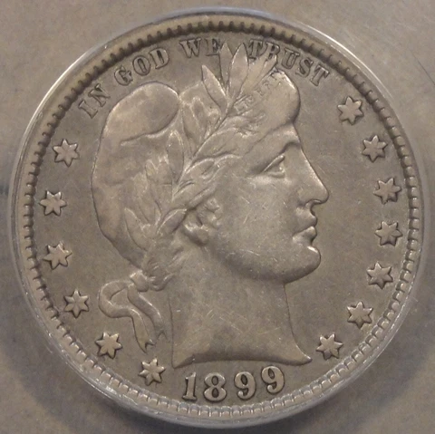 1899-O Barber Quarter 25c ANACS Certified VF30 Cover