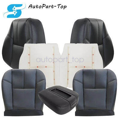 Cubierta de asiento delantera de cuero negra para Chevy Silverado 1500 2500 LT LTZ 2007-2013 WT Foto 1 de 4