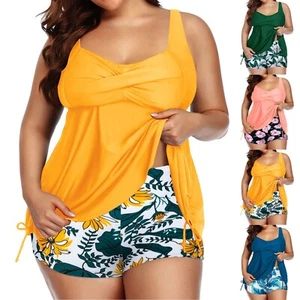 Women Swimsuit Plus Size Bikini Set Two Piece Bathing Suit Thong Tankini Bathing - Picture 1 of 28
