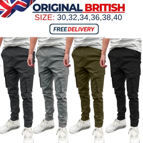Pantalones de trabajo de combate cargo negros para hombre talla 30 a 40 de Ranger Foto 1 de 1