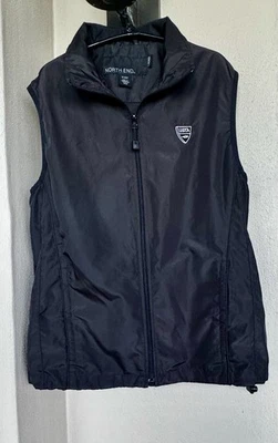 North End Sleeveless ZipUp Lined Weather Resistant Black Vest USTA Emblem Medium - Image 1 of 4