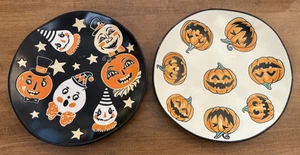 Eli & Ana 8" Geist Jack O Laterne Salat Dessert Halloween Teller 2er Set NEU - Bild 1 von 8