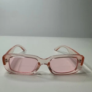 Klassische Damen-Sonnenbrille rosa rechteckig im Vintage-Stil - Bild 1 von 6