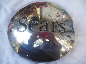 Vintage Sears Wheel Cover Baby Moon Hub Cap Chrome 8 1/4" Trailer Tractor Hubcap - Bild 1 von 8