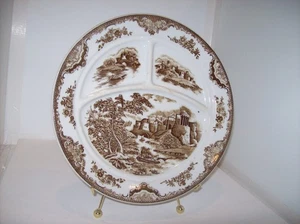 RESTAURANT WARE BROWN TRANSFERWARE GRILL PLATE 1930'S MADE IN JAPAN 10.25" - Picture 1 of 5