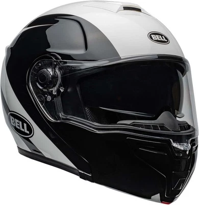 Casco de motocicleta modular Bell SRT (velo brillante blanco/negro) (pequeño) 7158715 Foto 1 de 4