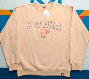 NWT Milk Mocha Bear Embroidered Sweatshirt Oversized Crewneck NEW Unisex Small - Picture 1 of 6