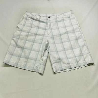 Callaway Apparel Golf Shorts Mens 38 White Plaid Performance Athletic Zip Fly - Изображение 1 из 4