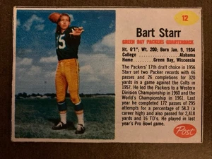1962 Post Football #12 Bart Starr, Green Bay Packers - Bild 1 von 2