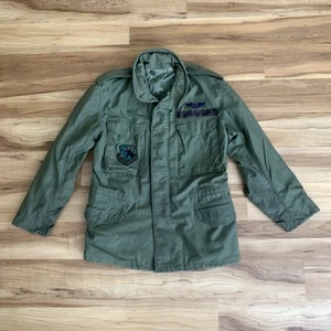 USAF Cold Weather M65 OG-107 Field Coat 70’s Small Short Green Patch Grunge READ - Picture 1 of 15