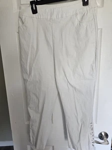 Pantalones capri Breezes para mujer talla 16 blancos bolsillos elásticos - Imagen 1 de 4