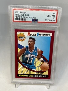 1991 FLEER ROOKIE RC SENSATIONS #4 KENDALL GILL HORNETS PSA 10 GEM MT POP 8 - Picture 1 of 3