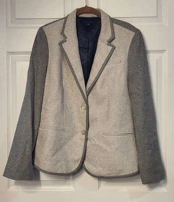 Chaqueta deportiva Tommy Hilfiger dos tonos gris mezcla de lana talla 14 Foto 1 de 4