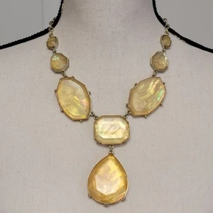 Chicos Tono Oro Amarillo Distintivo Collar Babero Y Gota Lámina Gruesa Retro Y2K Regalo - Imagen 1 de 9