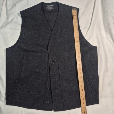 CC FILSON 100% WOOL VEST CHARCOAL GRAY XL MADE IN USA - MINT BUT WITH PET HAIR - Image 1 of 4