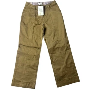 J. Jill Petite 2 Baumwolle Hose weites Bein braun khaki Freizeit Karriere neu mit Etikett - Bild 1 von 7
