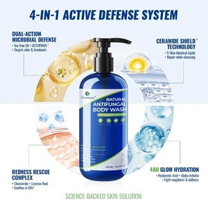 NATURAL ANTIFUNGAL BODY WASH, TEA TREE FIGHTS & ELIMINATES ODOR & ITCHING - Picture 1 of 7