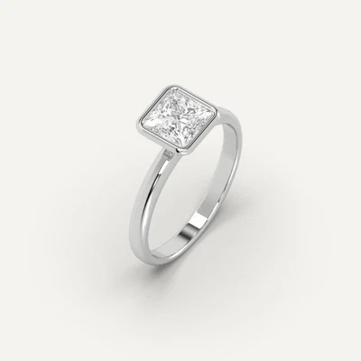 1 carat Princess Cut Engagement Ring | 100% Natural Diamond in 950 Platinum - Image 1 of 4