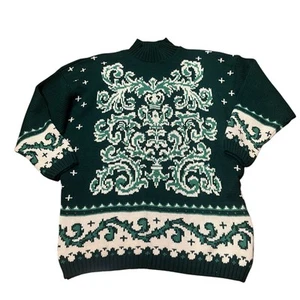 Suéter Corte 4 U Verde Crema Geométrico De Gran Tamaño Mujer Talla Única De Colección Retro - Imagen 1 de 9