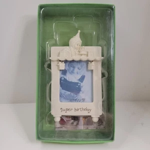 Vintage Department 56 Porcelain Snowbabies 4x6 Picture Frame Super Birthday 7"  - Picture 1 of 6
