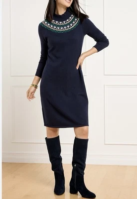 NWT Talbots Sweater Dress PETITE MED Fair Isle Nordic Preppy Holiday Old Money - Image 1 of 4