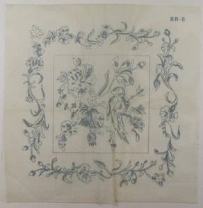 HANDPAINTED NEEDLEPOINT  - Blue/White Bird with Flowers (89) - Picture 1 of 1