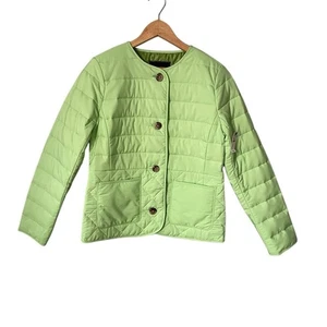 NWT Talbot's Lime Green Quilted Button Up Jacket Sz XS - Picture 1 of 9