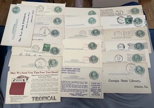 LOT x19 POSTAL CARDS ADVERTISING POSTCARDS SEE ALL PHOTOS ! GOOD CANCELS METER + - Bild 1 von 2