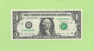 1988A* ..UNCIRC $1 D 0263 8865 * .... 1988A $1 D-* STAR NOTE FRN - Picture 1 of 2
