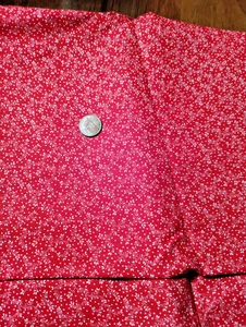 FABRIC REMNANT LIGHT WEIGHT DARK RED WITH WHITE VINES COTTON 3/4 YD X 24" - Picture 1 of 2