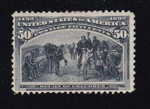 US 240 50c Columbian Exposition Unused Fine OG H appr SCV $500 (BB5) - Picture 1 of 2