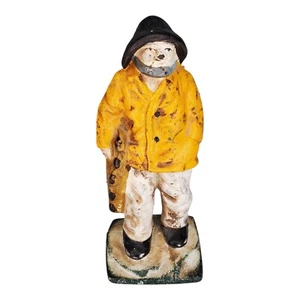Gusseisen alte Salz Fischerstatue Figur Buchende Türstopper Vintage - Bild 1 von 10