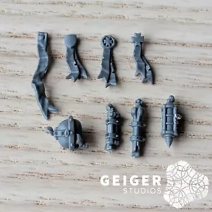 40K Space Marines Bits | Black Templar Crusader Squad | Relics + Seals 8pc Set - Picture 1 of 1
