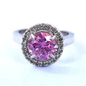 Zertifizierter 2,50ct natürlicher VVS1 rosa Diamant Ring 925 Silber Schmuck für Frau - Bild 1 von 10