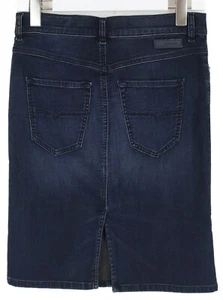 Diesel Syala Skirt Women W27 Mini Denim Whiskers Zipper Fly Stretch - Picture 1 of 8